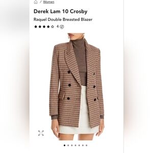 Derek Lam 10 Crosby Raquel Double Breasted Blazer Size 4